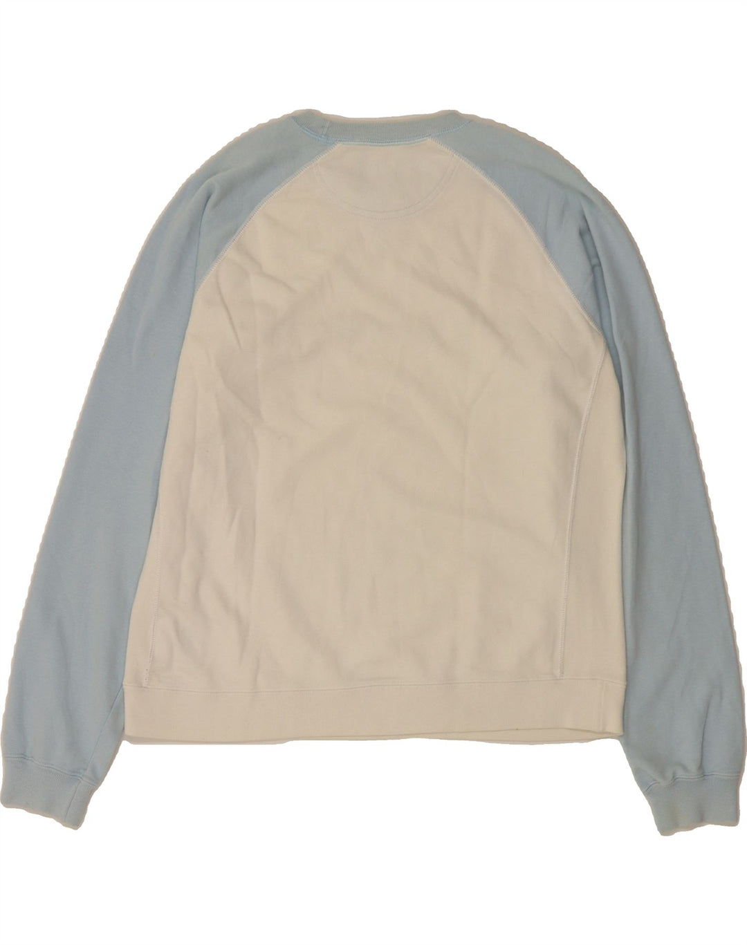 CHAMPION Womens Sweatshirt Jumper UK 16 Large Off White Colourblock Vintage Champion and Second-Hand Champion from Messina Hembry 