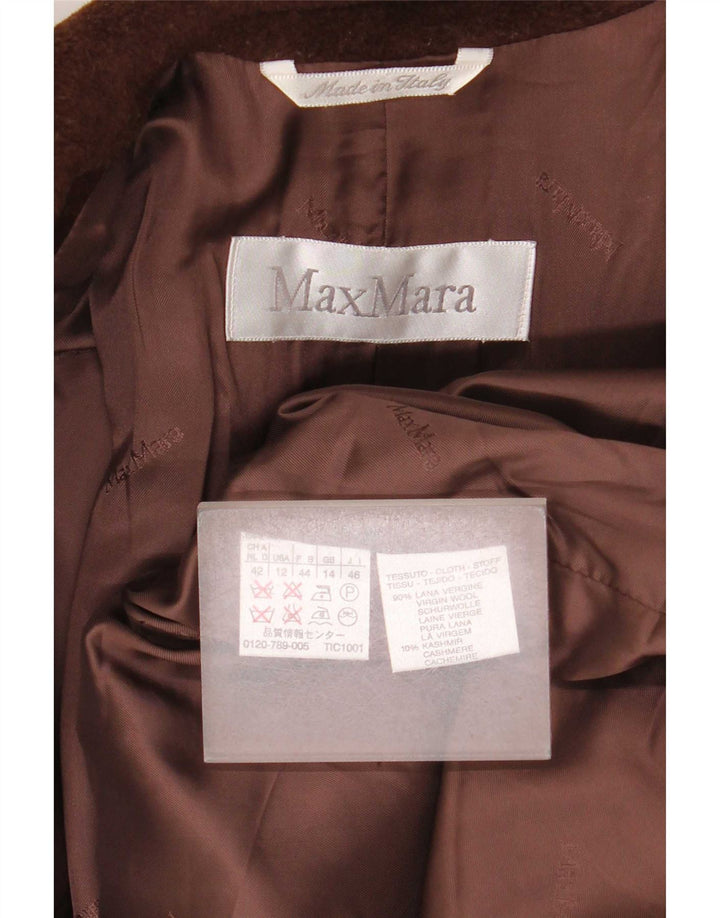 Max Mara Damski płaszcz oversize z podwójnymi piersiami UK 14, duży brązowy