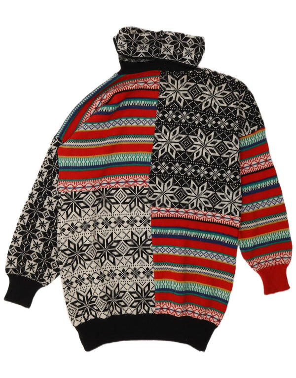 Sweter damski Jungle Kenzo z wywijanym dekoltem UK 16, duży, wielokolorowy Retr