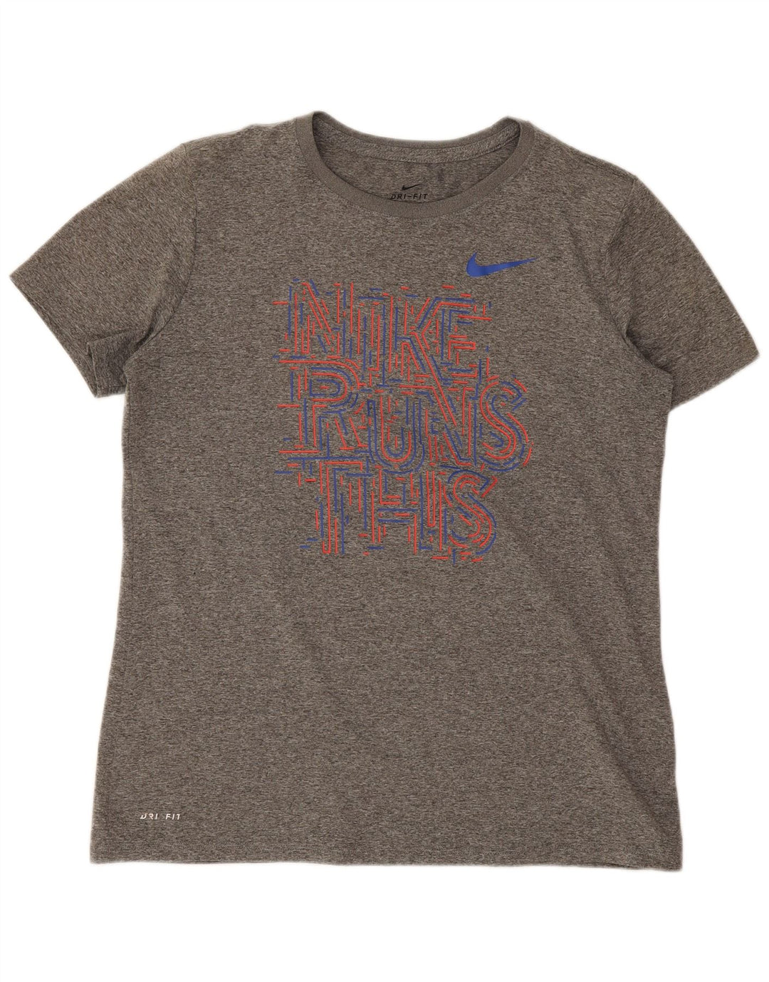Damski T-shirt Nike Dri Fit Graphic Top UK 14 Średni Szary