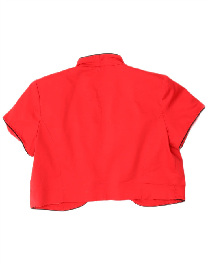 STUDIO Womens Open Bolero Jacket UK 10 Small  Red Cotton