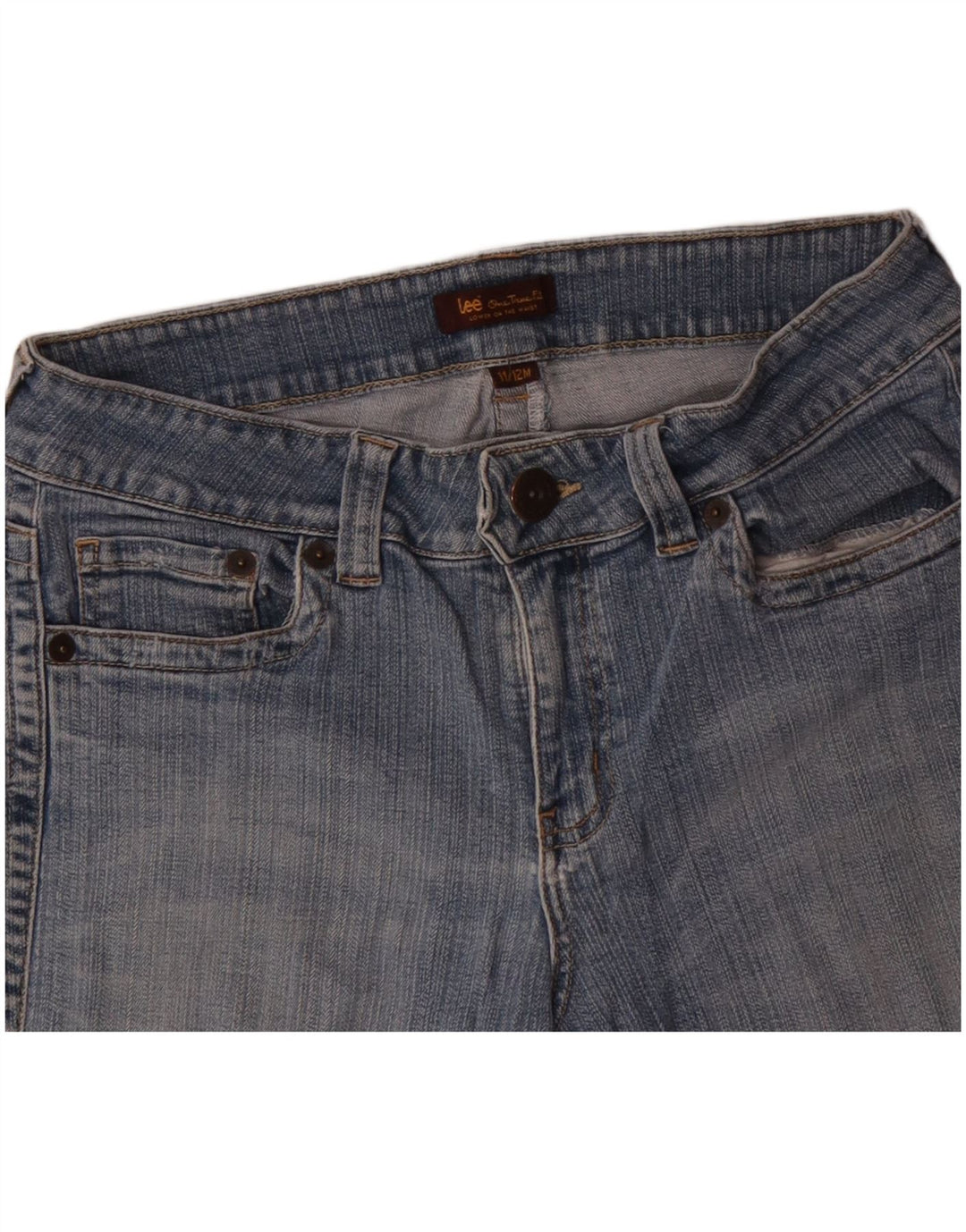 Damskie spodenki jeansowe LEE US 11/12, duże W32, niebieska bawełna