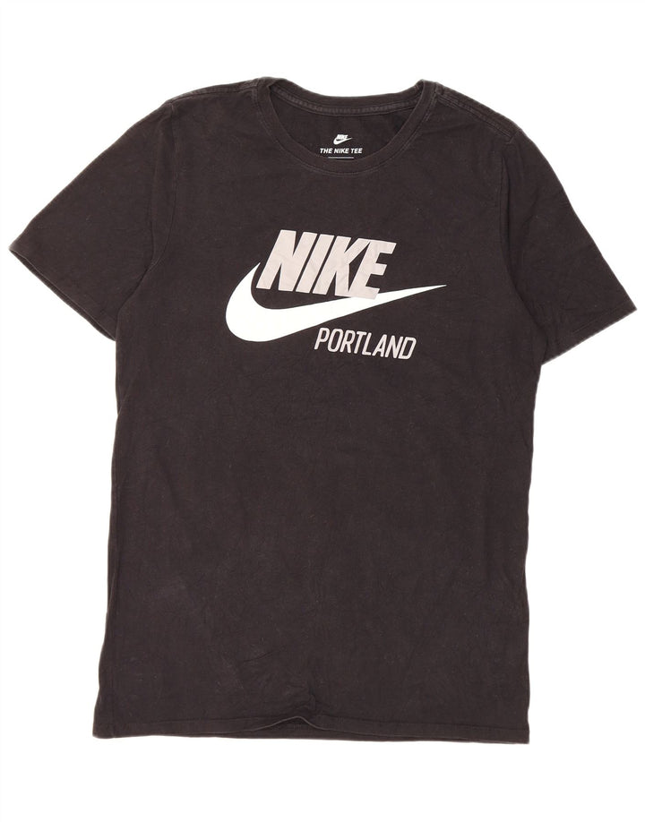 Męski T-shirt z grafiką Nike, mały, czarny, bawełniany