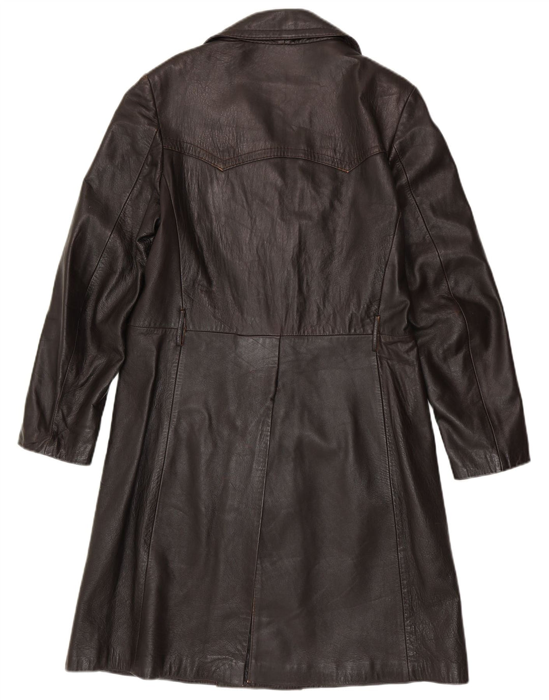 Męski płaszcz skórzany VINTAGE IT 50, duża, brązowa skóra