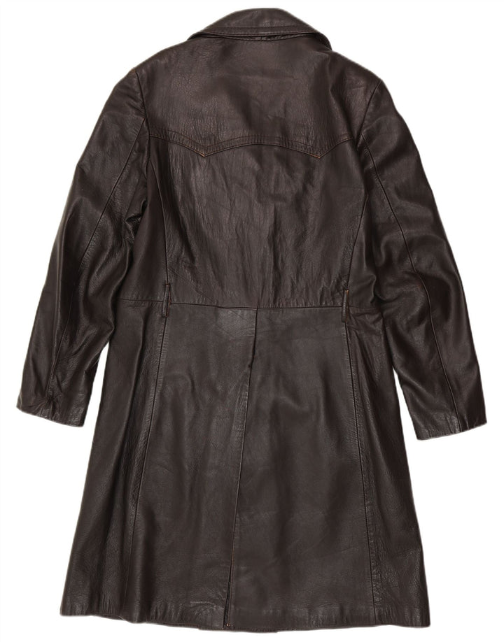 Męski płaszcz skórzany VINTAGE IT 50, duża, brązowa skóra