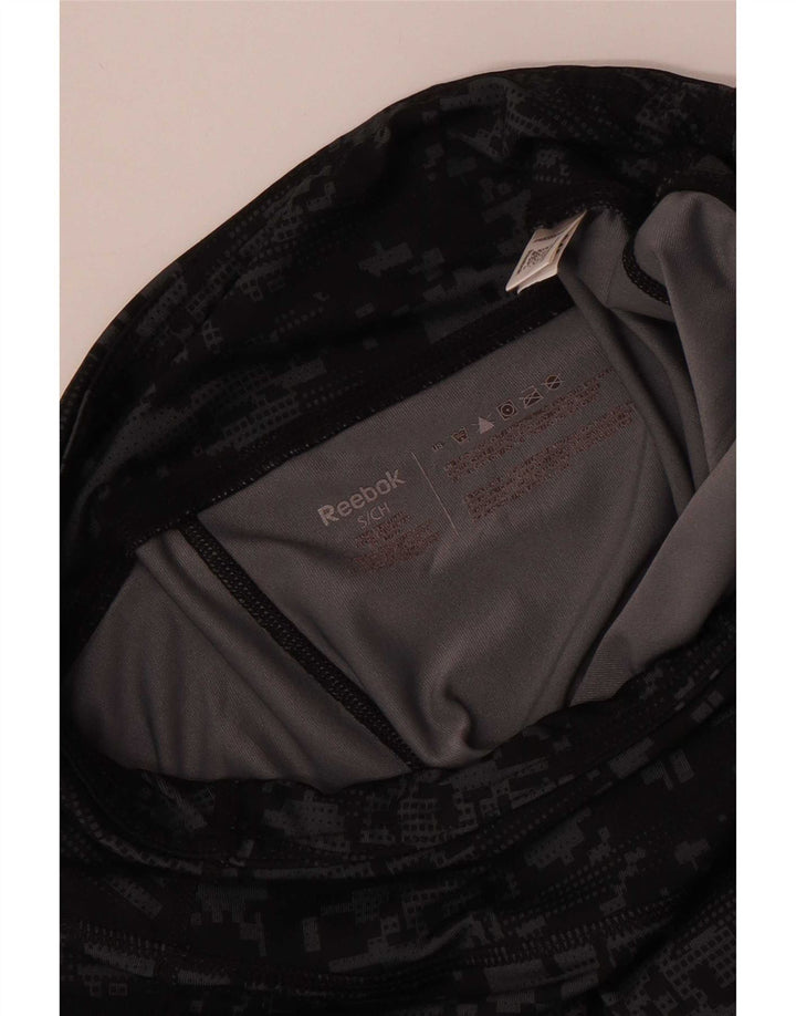 Damskie legginsy Reebok Capri UK 8, mały, czarny kamuflaż