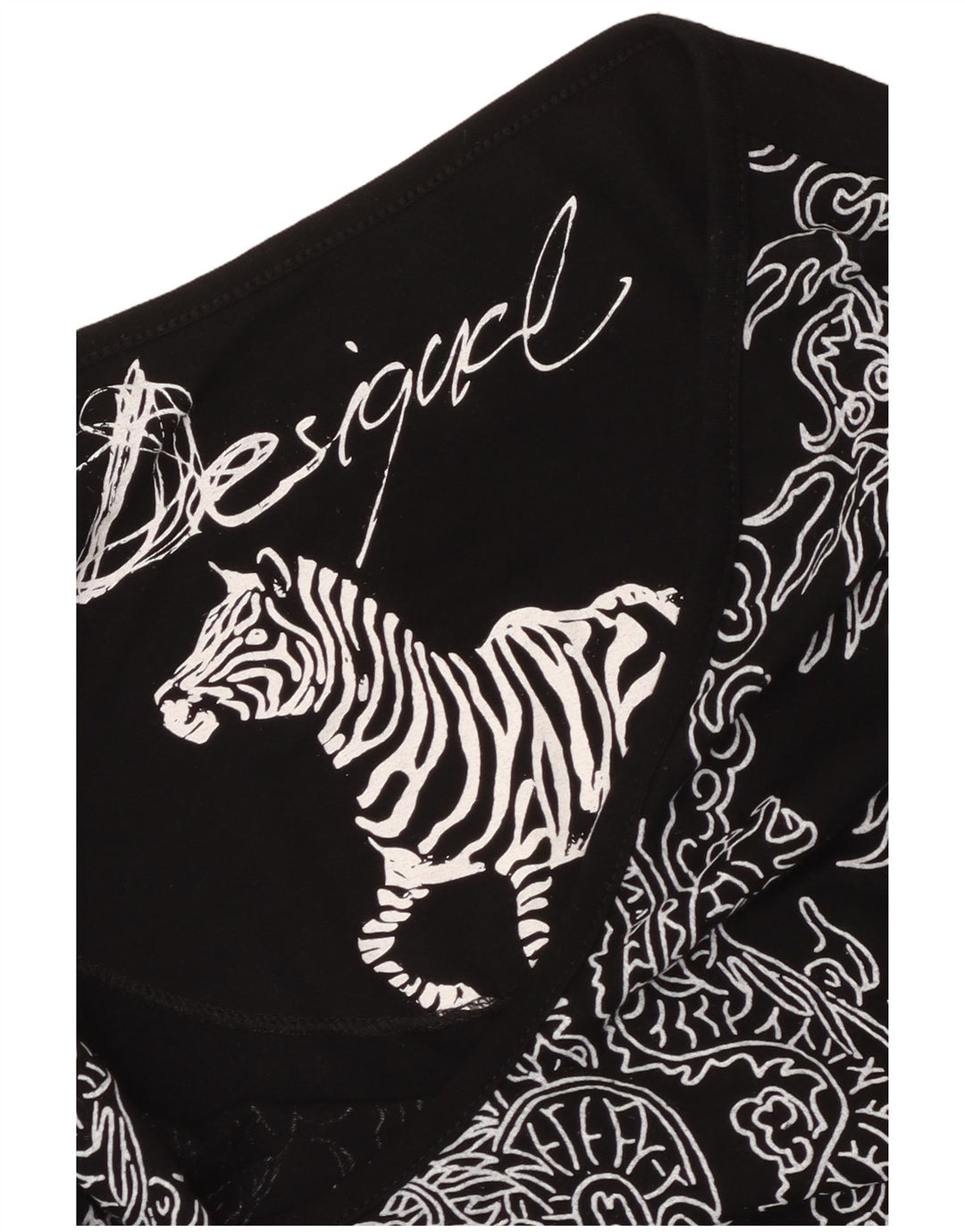Desigual damska sukienka o linii A w abstrakcyjny wzór UK 6 XS czarna