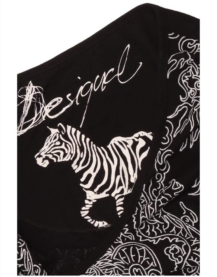 Desigual damska sukienka o linii A w abstrakcyjny wzór UK 6 XS czarna