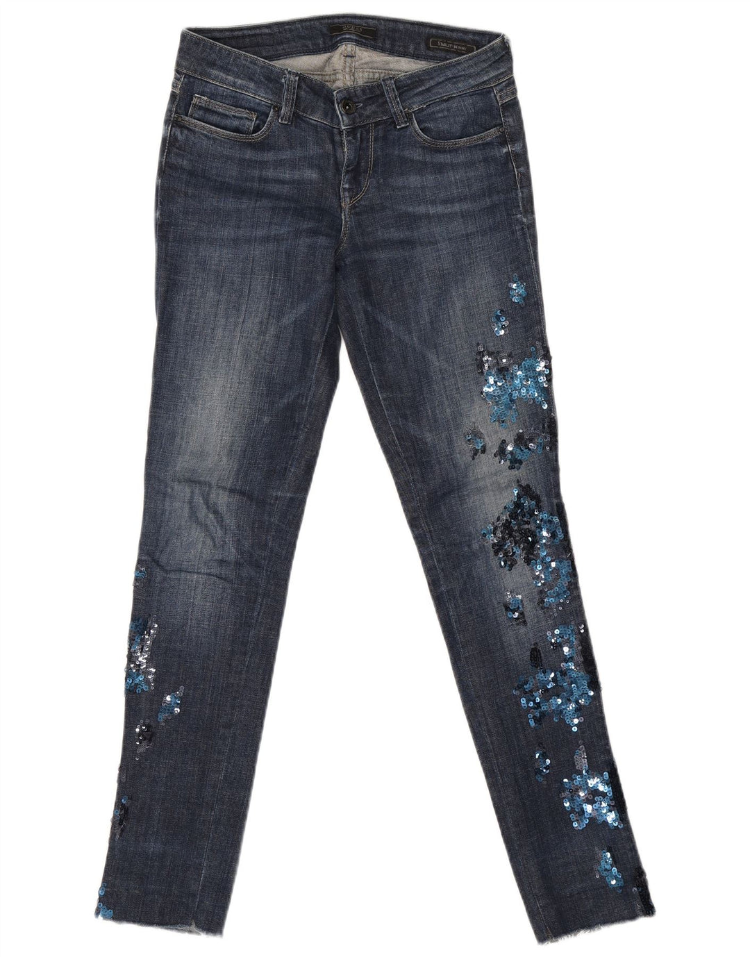Guess Damskie Starlet Skinny Jeans W24 L30 Niebieskie bawełniane