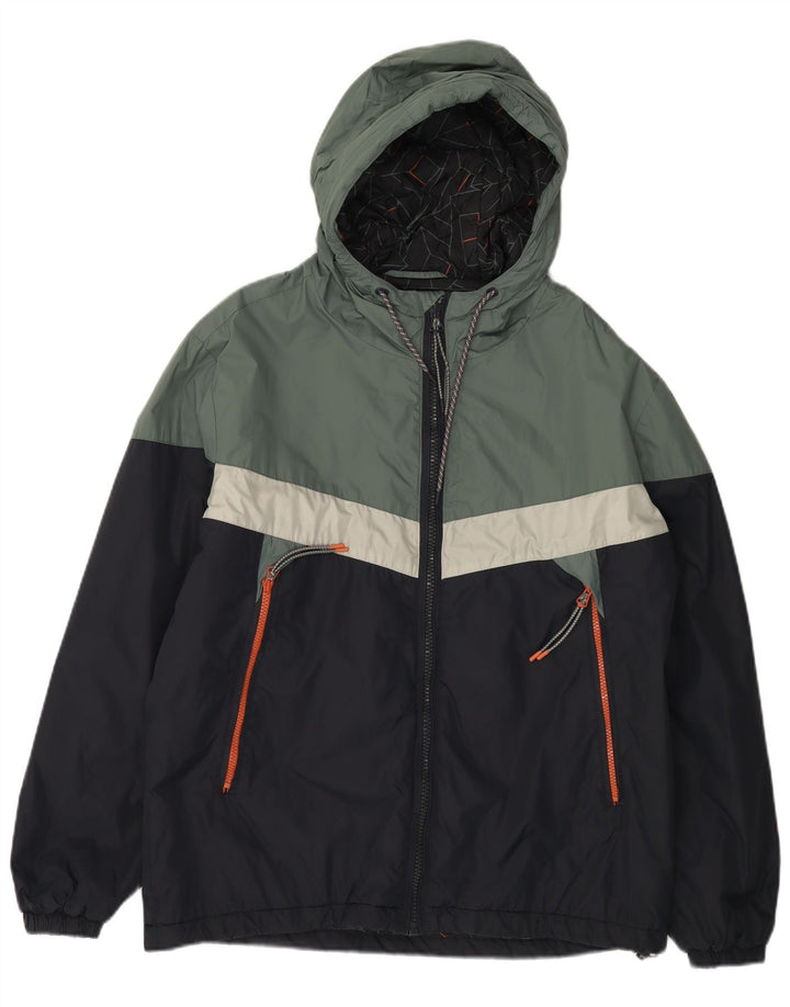 PEPE JEANS Męska kurtka wiatrówka z kapturem UK 42 XL, granatowa, z blokami kolorów