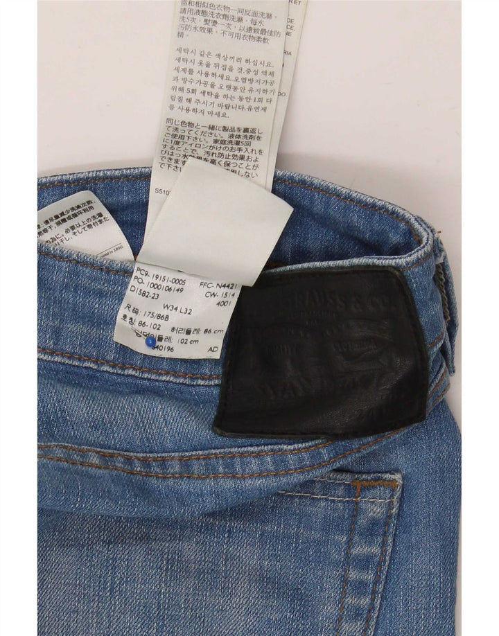 Męskie jeansy Levi's 511 Slim W34 L32 Niebieska bawełna