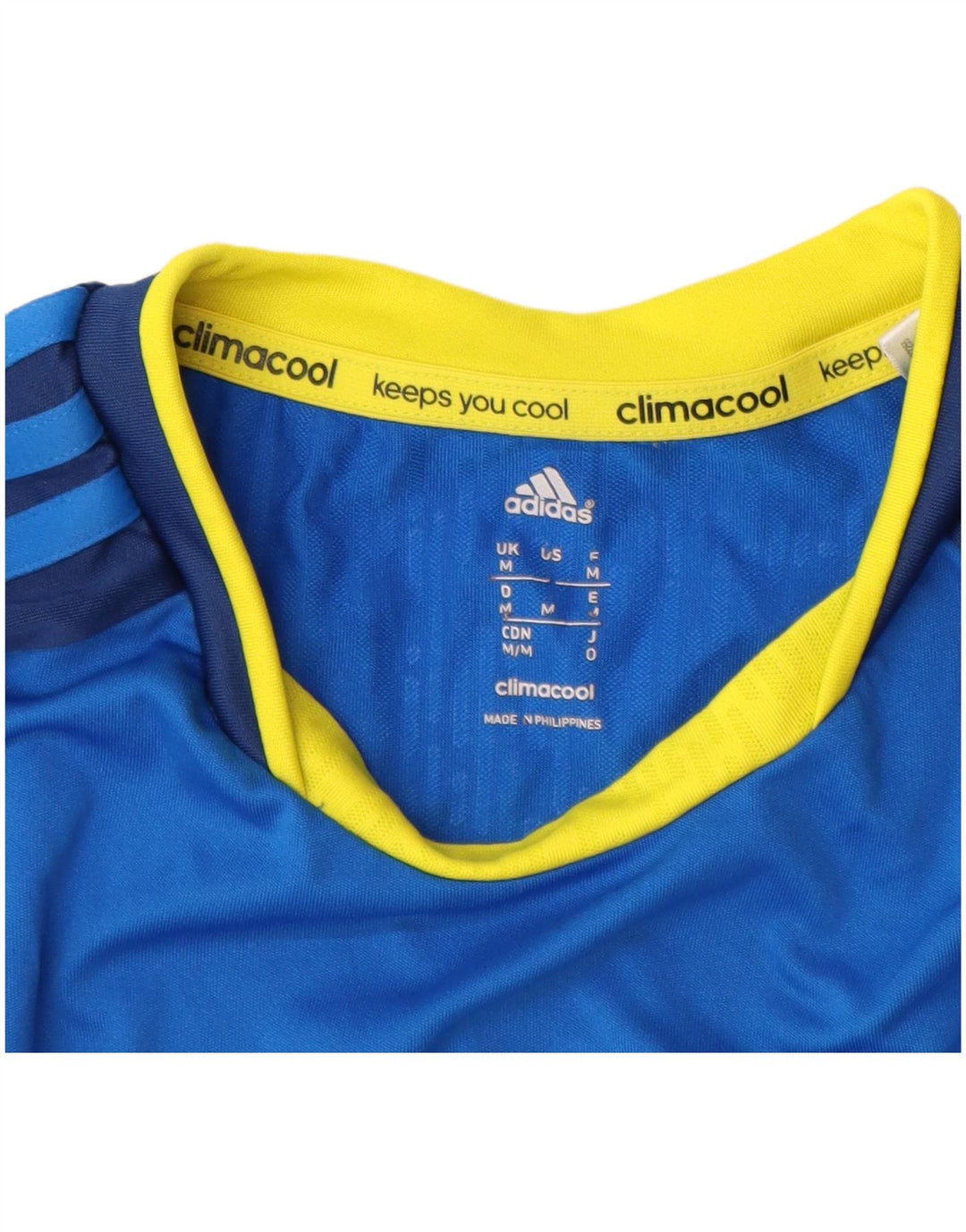 Adidas Męska koszulka Climacool Top, średni niebieski, poliester z blokami kolorów