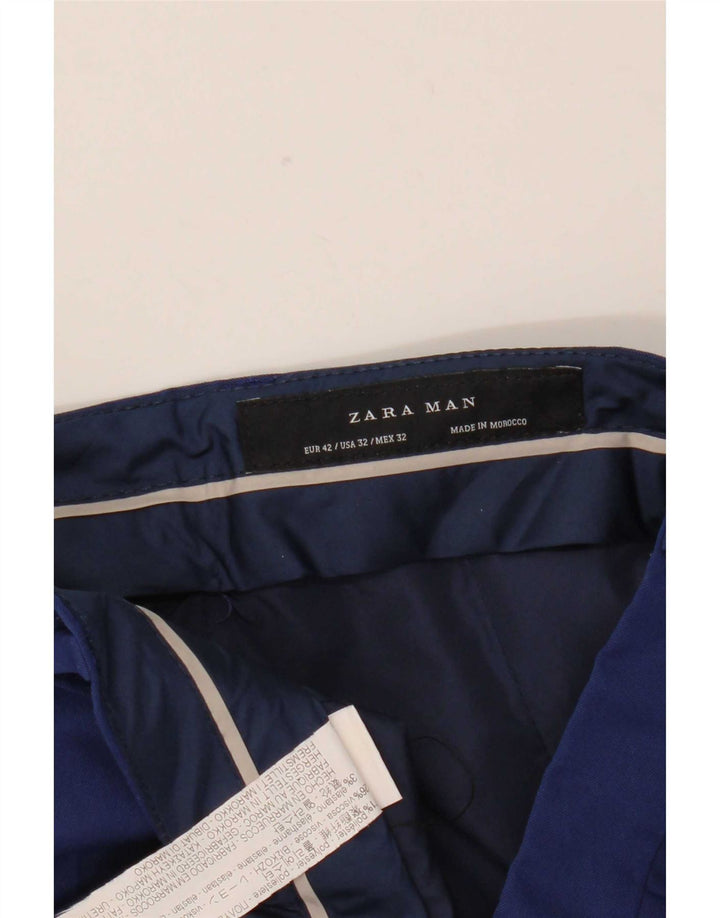 Męskie spodnie chino Zara EU 42 Large W32 L30 Niebieski poliester