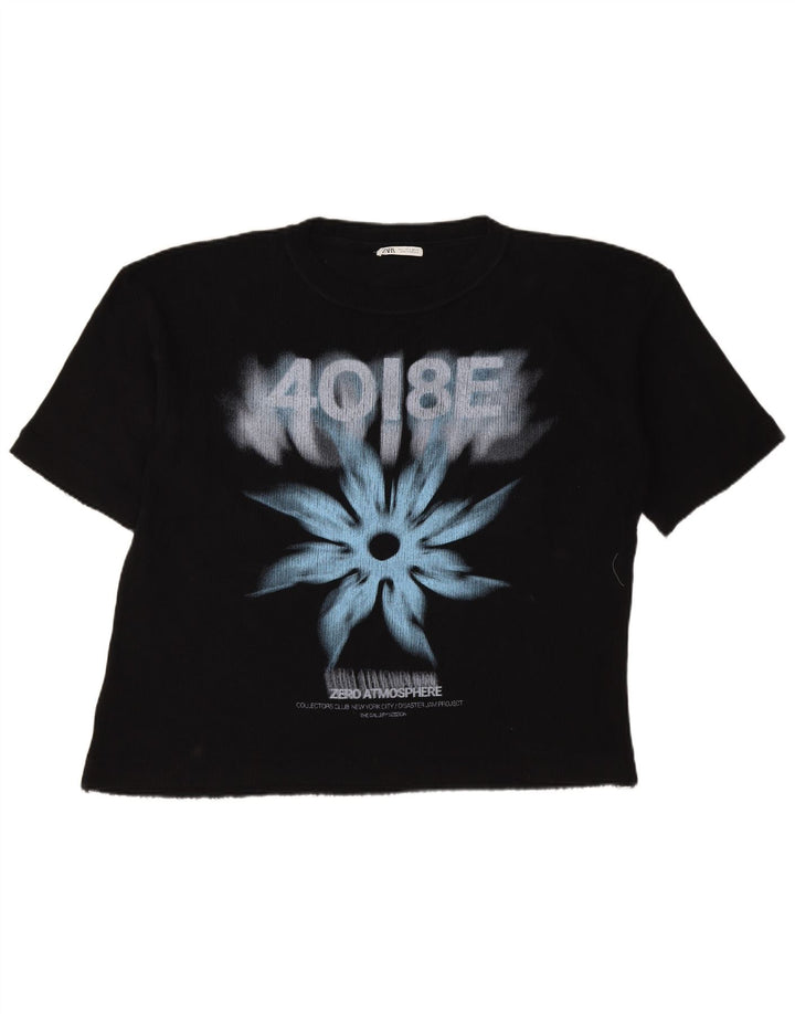 Męski T-shirt z grafiką Zara, duży, czarny