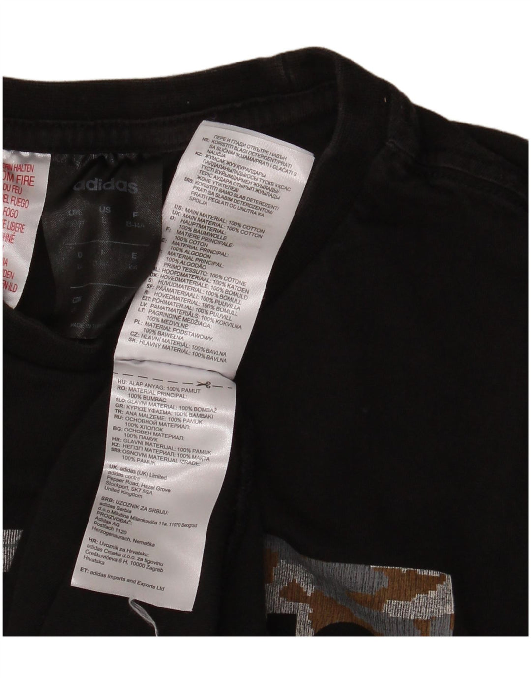 Chłopięcy T-shirt z grafiką ADIDAS, 13-14 lat, czarna bawełna