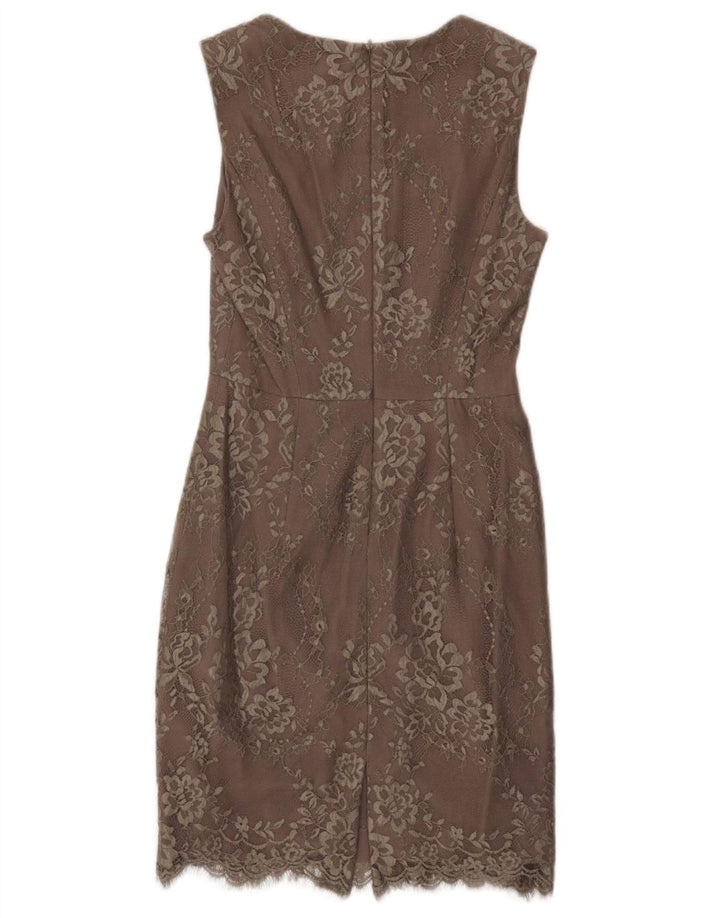 L.K. BENNETT damska sukienka bez rękawów UK 8, mały fioletowy kwiatowy nylon