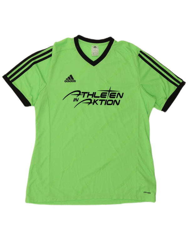 Adidas Męski T-shirt Climalite Graphic Top XL Zielony Poliester z blokami kolorów