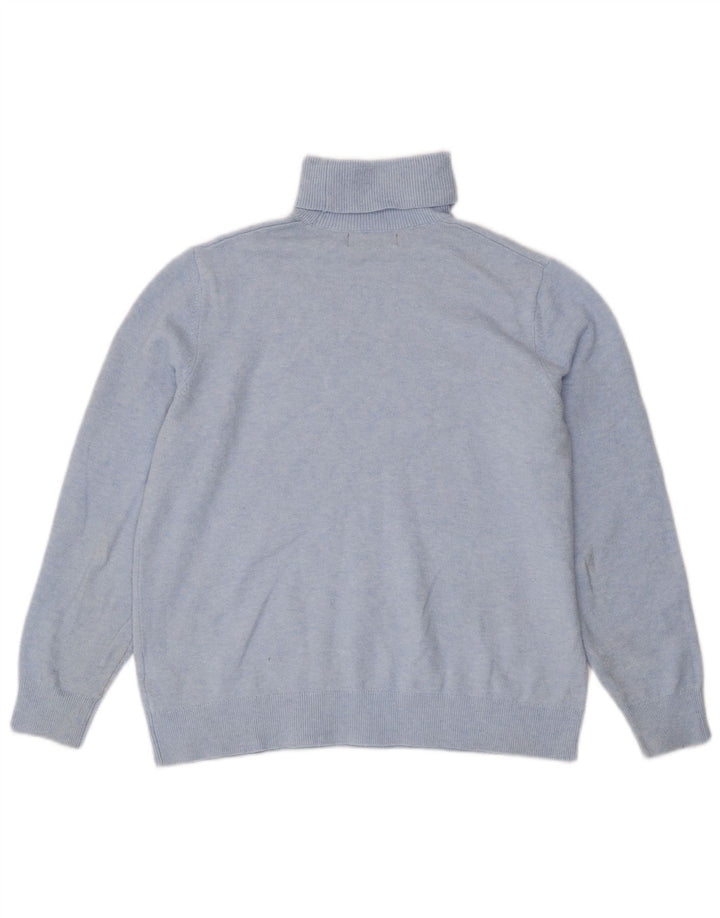 Marks & Spencer Damski sweter z golfem, UK 14, średni niebieski poliester