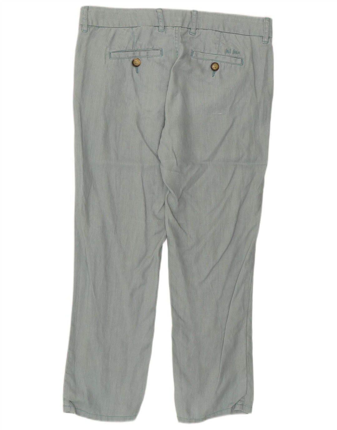 Proste spodnie damskie FAT FACE UK 10 Small W32 L25 Zielone lniane