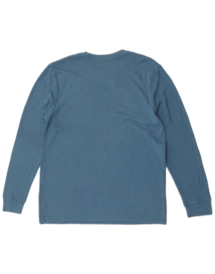 Męski top Hurley Premium Fit z długim rękawem, duży, niebieski, bawełniany