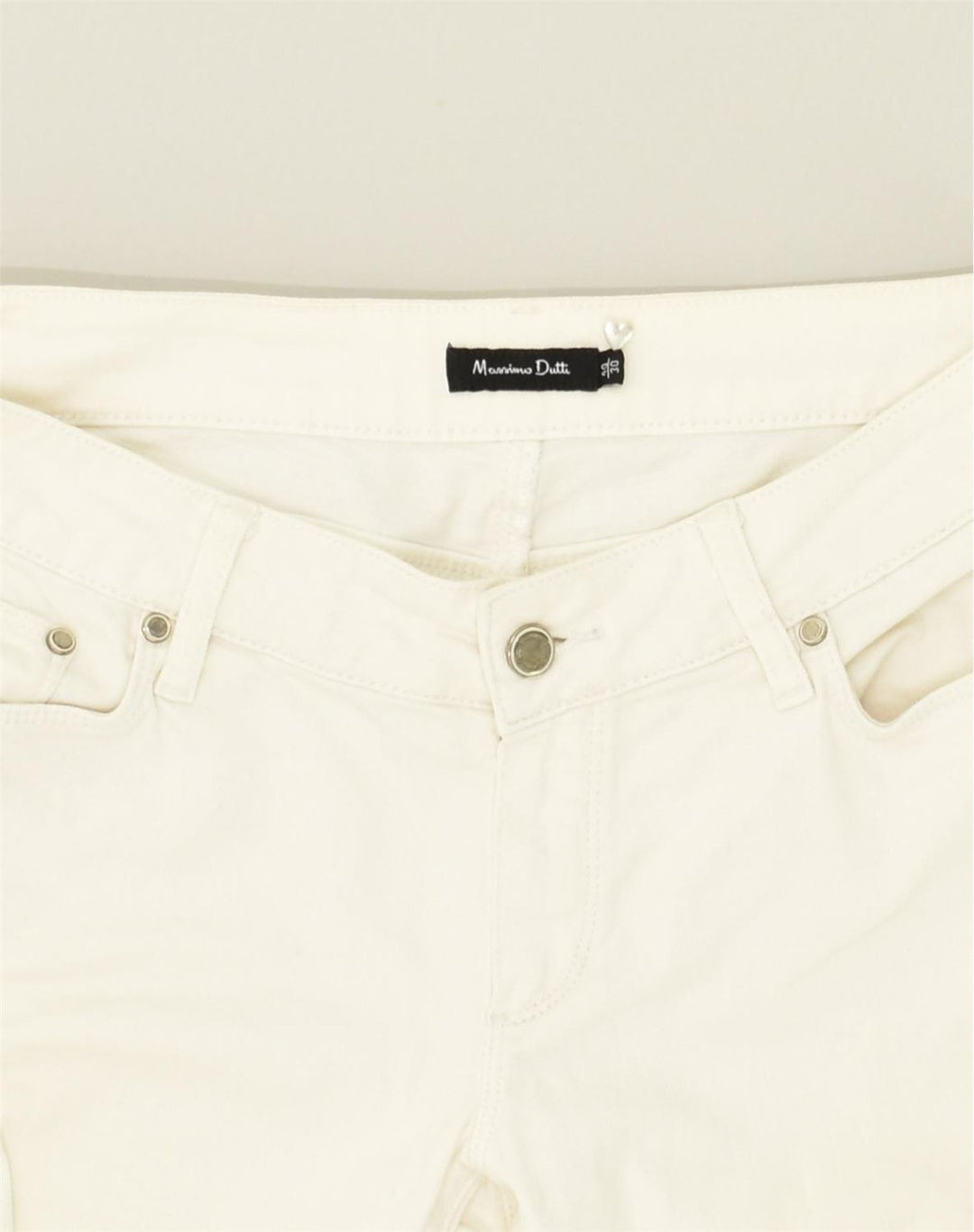 MASSIMO DUTTI Womens Slim Jeans EU 40 Medium W30 L30  White Cotton | Vintage Massimo Dutti | Thrift | Second-Hand Massimo Dutti | Used Clothing | Messina Hembry 