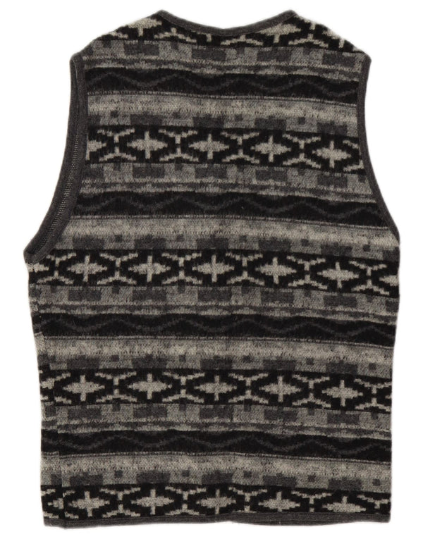 Męski sweter bez rękawów Alcatraz, mały, szary, geometryczny