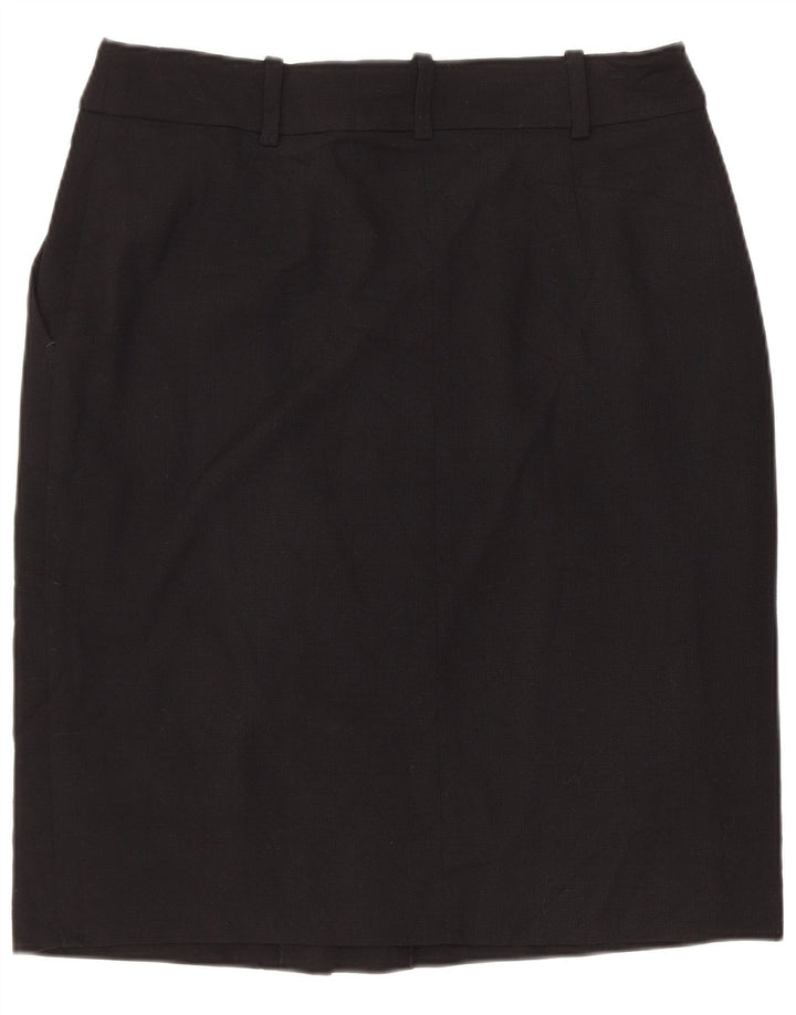 BROOKS BROTHERS Prosta spódnica damska US 4 Medium W30 Czarna wełna