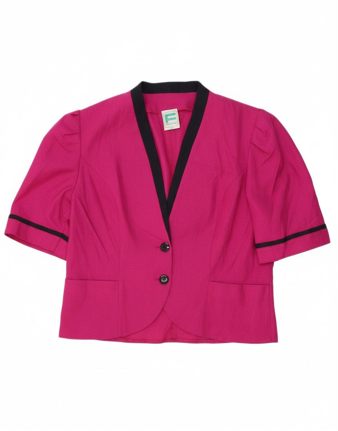 FRANKENWALDER Womens Crop Short Sleeve Cardigan Top EU 38 Medium Pink