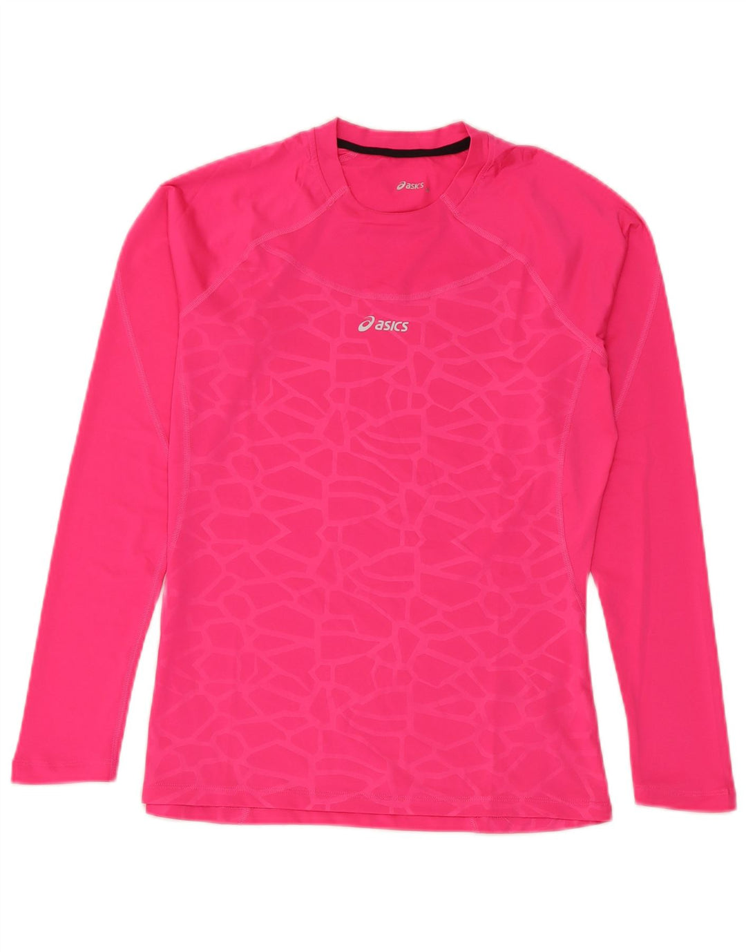 Damski top Asics z długim rękawem, UK 14, średni różowy geometryczny poliester