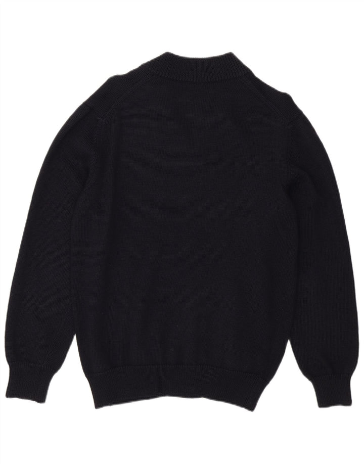 ERMENEGILDO ZEGNA Męski sweter rozpinany UK 36 Mały granatowy z dziewiczej wełny