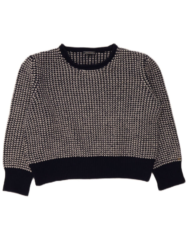 Damski sweter Tommy Hilfiger z dekoltem w łódkę UK 14, duży, granatowy