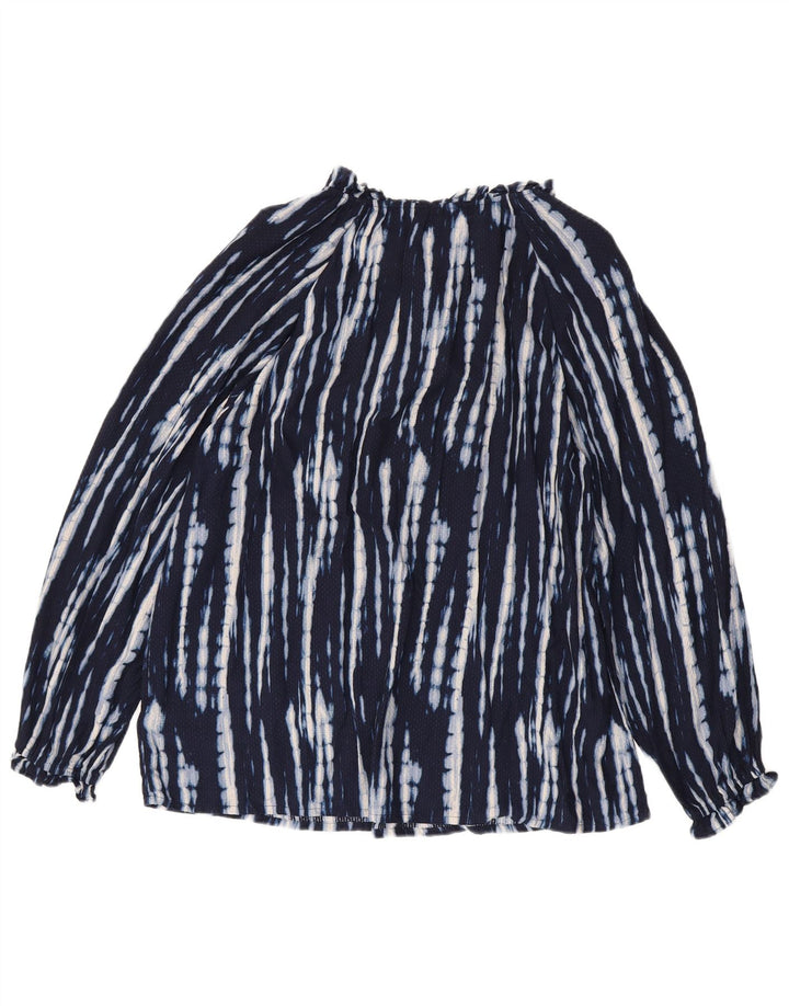 Damska bluzka Monsoon w abstrakcyjny wzór Top UK 14, duża, granatowa wiskoza