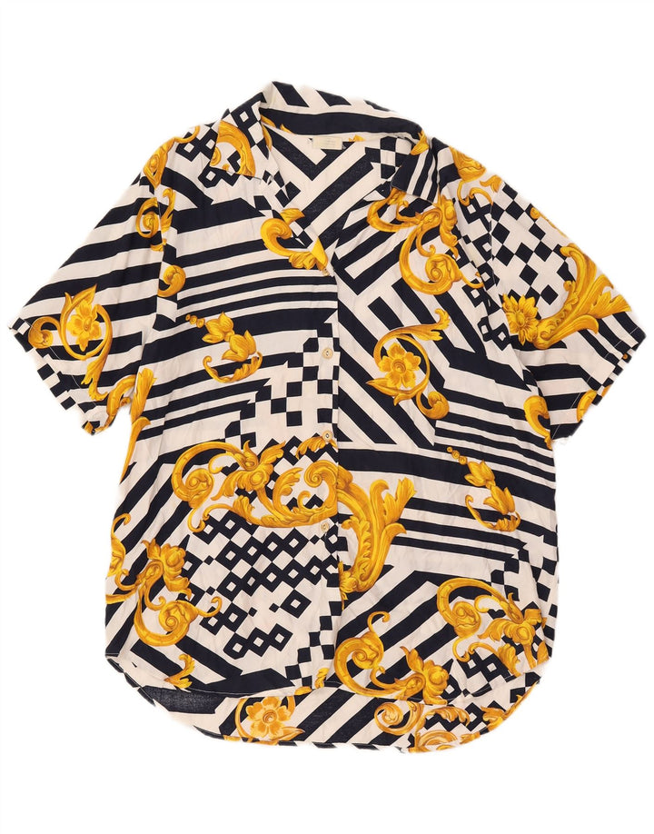 Fantazyjna w pełni damska bluzka koszulowa w abstrakcyjny wzór UK 20 2XL wielobarwna