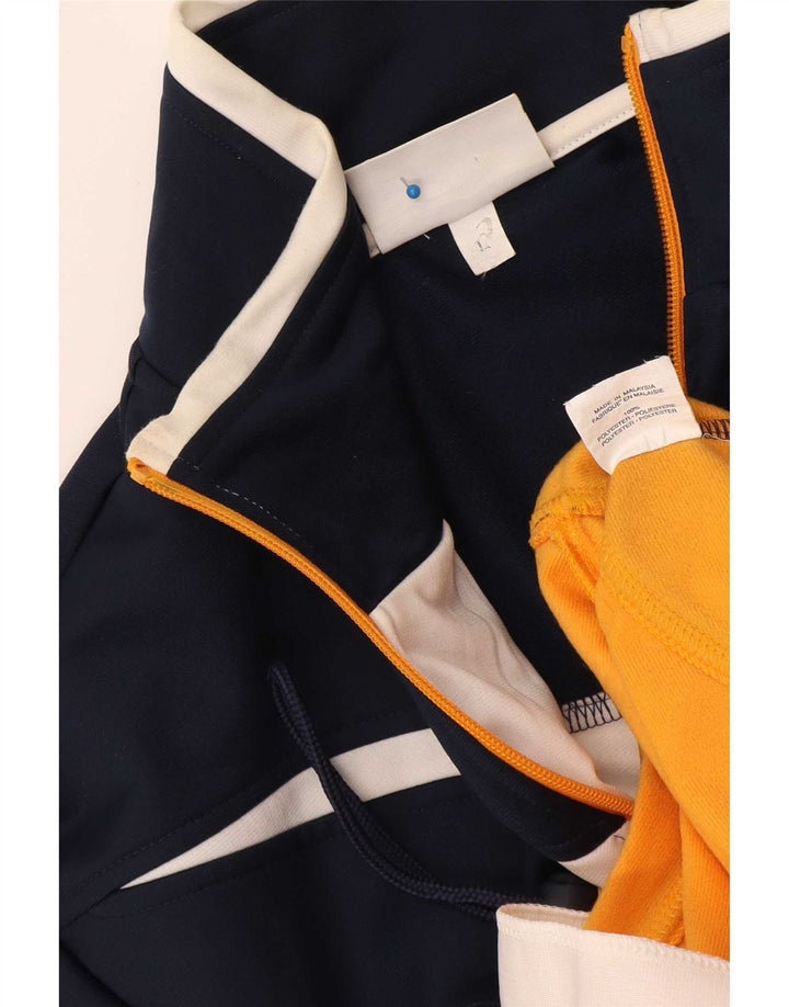 Męska bluza dresowa Asics, duża, granatowa, poliestrowa z blokami kolorów