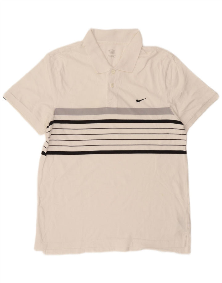 Męska koszulka polo Nike, duża, bawełniana w białe paski