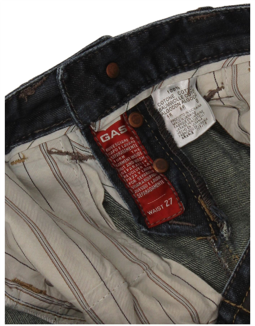 Damskie spodenki jeansowe Gas W27 Małe, granatowe, bawełniane