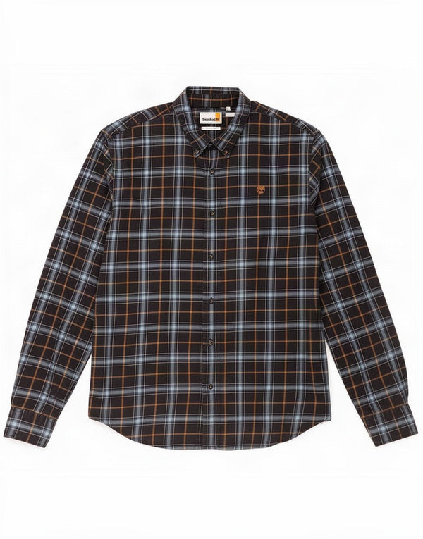 Męska koszula flanelowa Timberland o regularnym kroju, w dużą granatową kratkę
