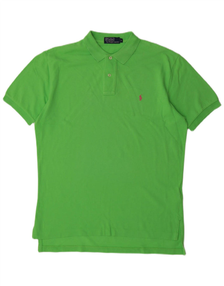 POLO RALPH LAUREN Męska koszulka polo Średnio zielona bawełna