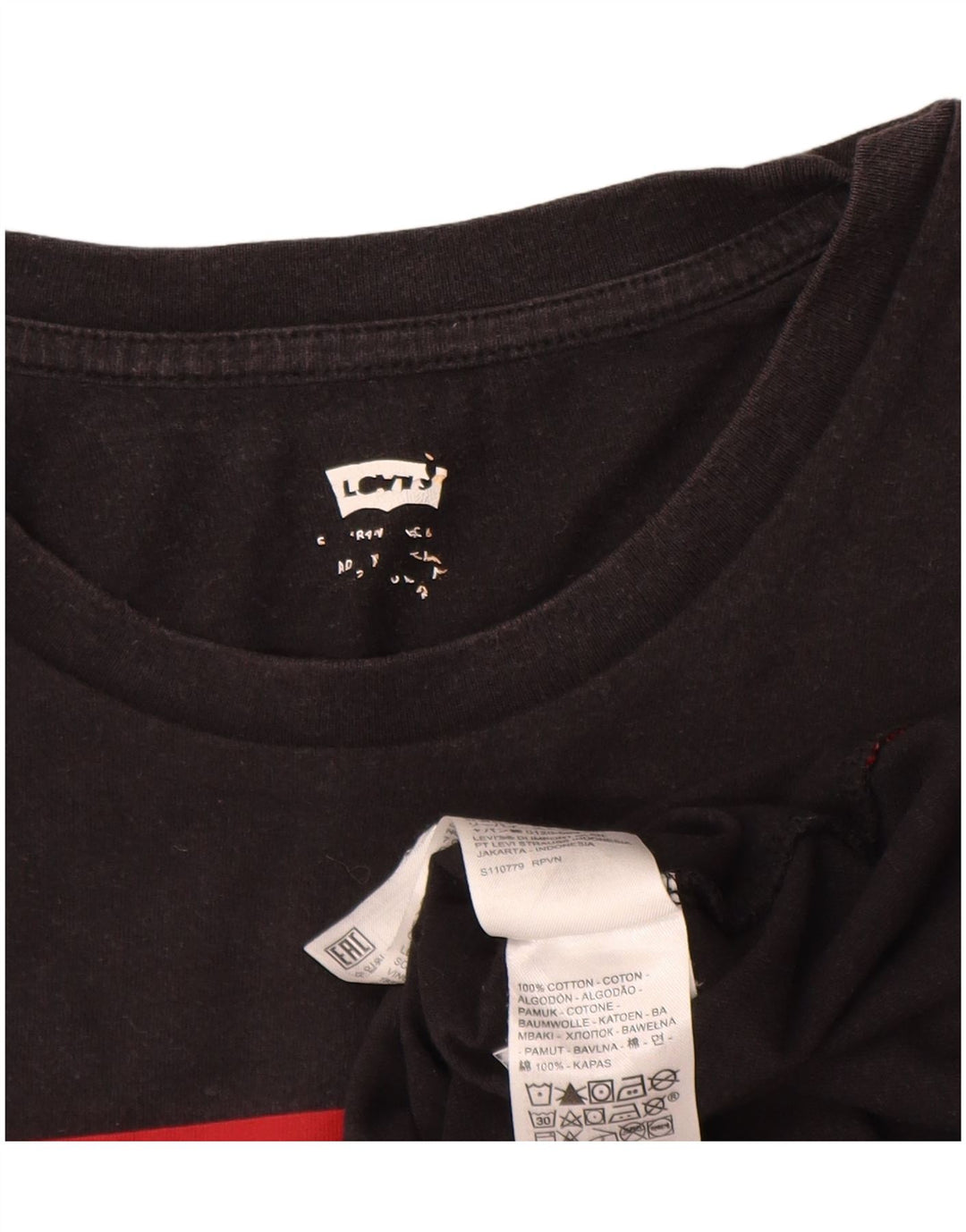 Męski T-shirt z grafiką Levi's, duży, czarny, bawełniany