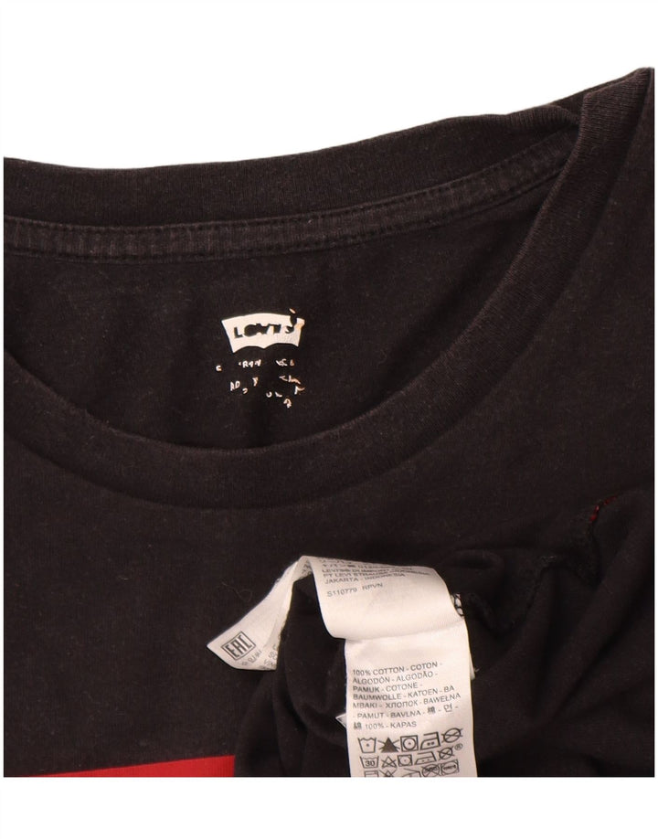 Męski T-shirt z grafiką Levi's, duży, czarny, bawełniany