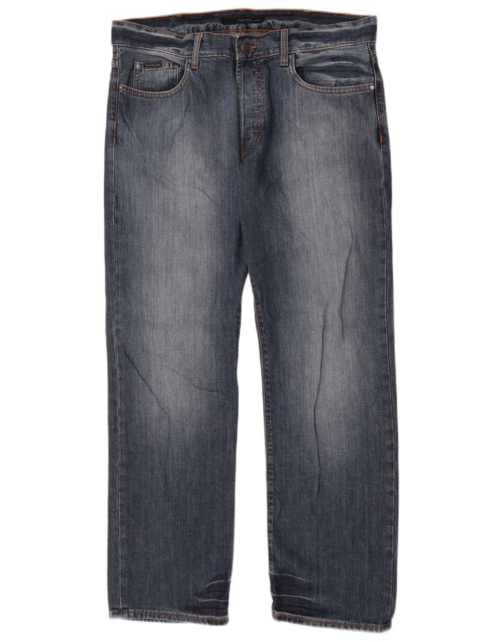 Męskie proste dżinsy Calvin Klein W36 L32 Niebieskie bawełniane