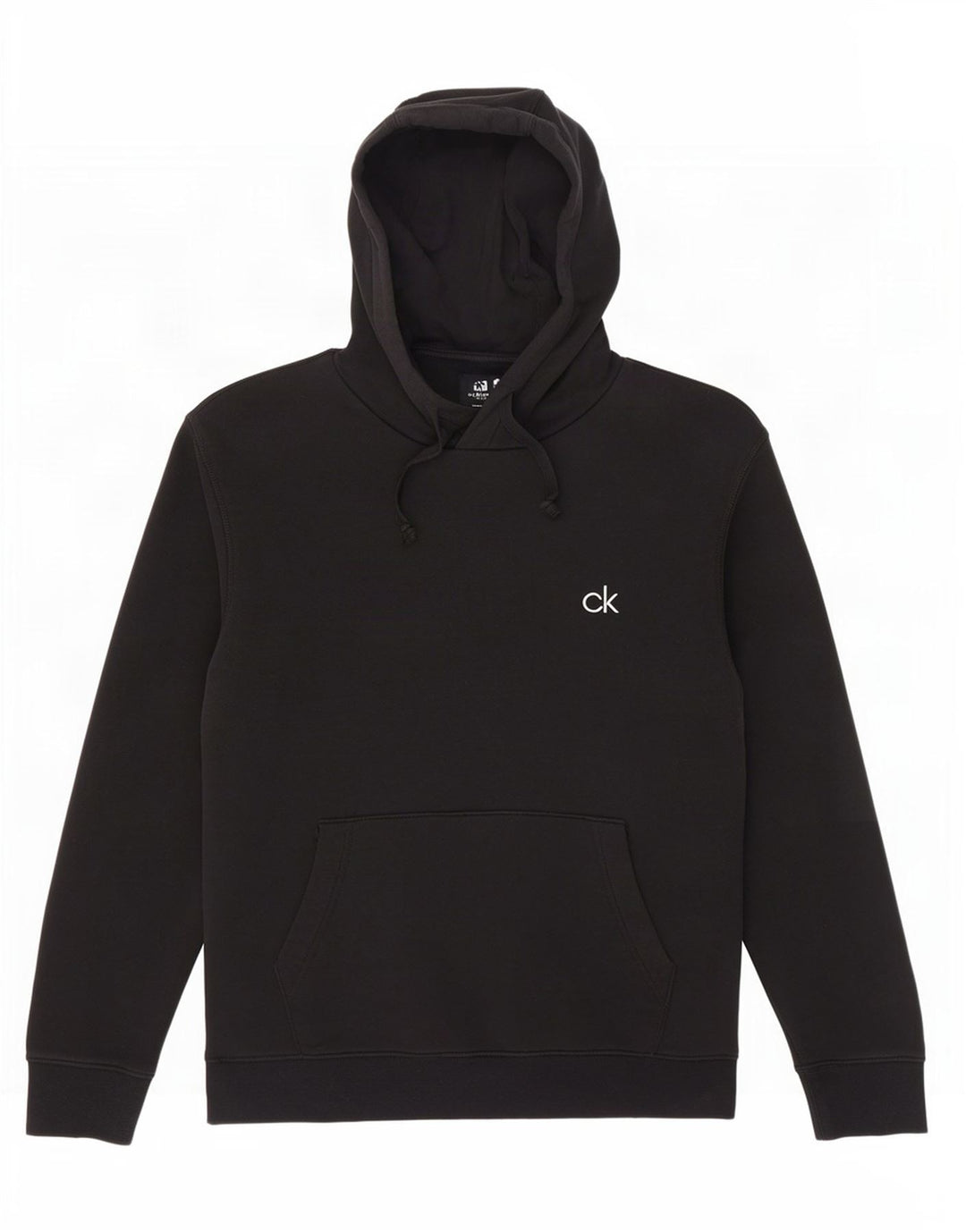 Męski sweter golfowy Calvin Klein z kapturem, średniej wielkości, czarny, bawełniany