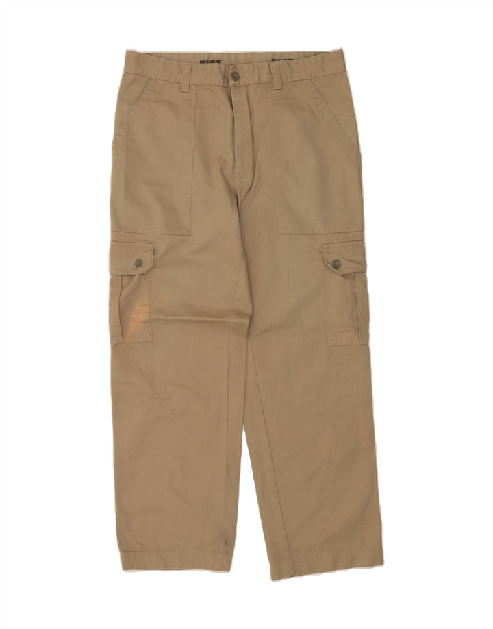 DOCKERS Mens Straight Cargo Trousers W33 L30 Beige Cotton Vintage Dockers and Second-Hand Dockers from Messina Hembry 