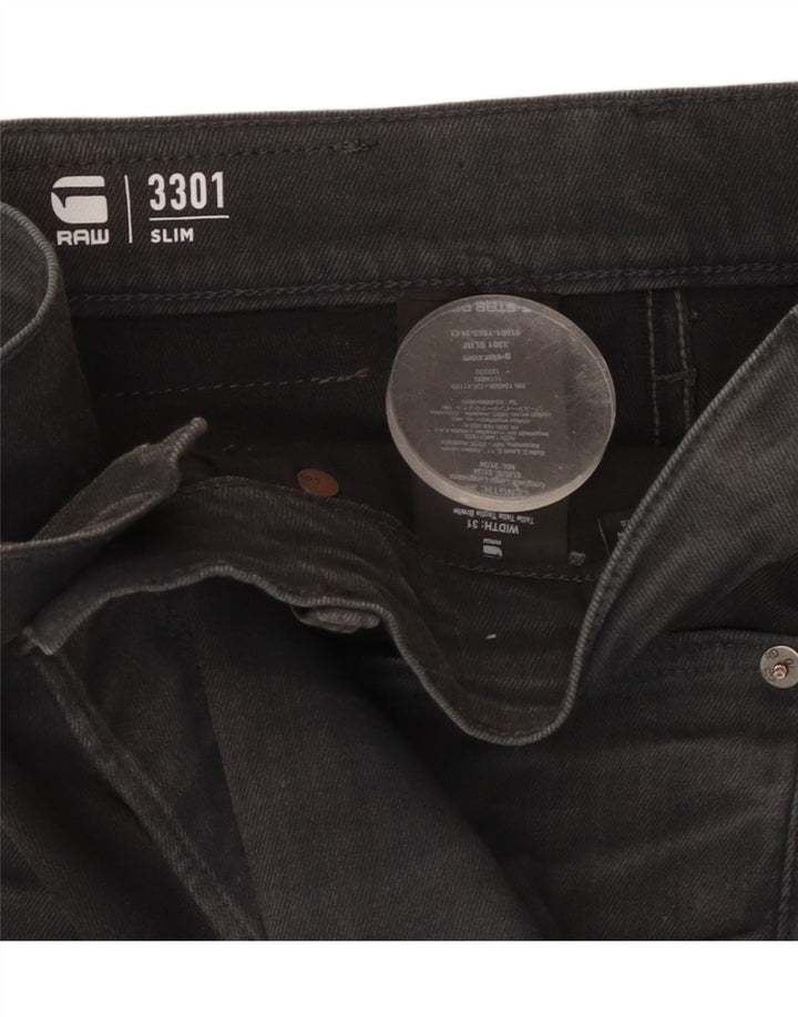 G-STAR Męskie 3301 Slim Jeans W31 L34 Czarna bawełna