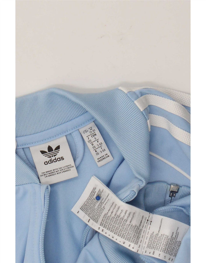 Adidas Chłopięca Dresowa Kurtka Top 5-6 Lat Niebieski Poliester