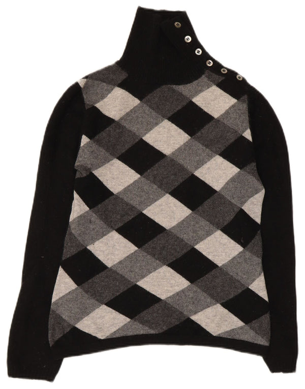 Damski sweter Max Mara Weekend z guzikami pod szyją, UK 12, średni czarny