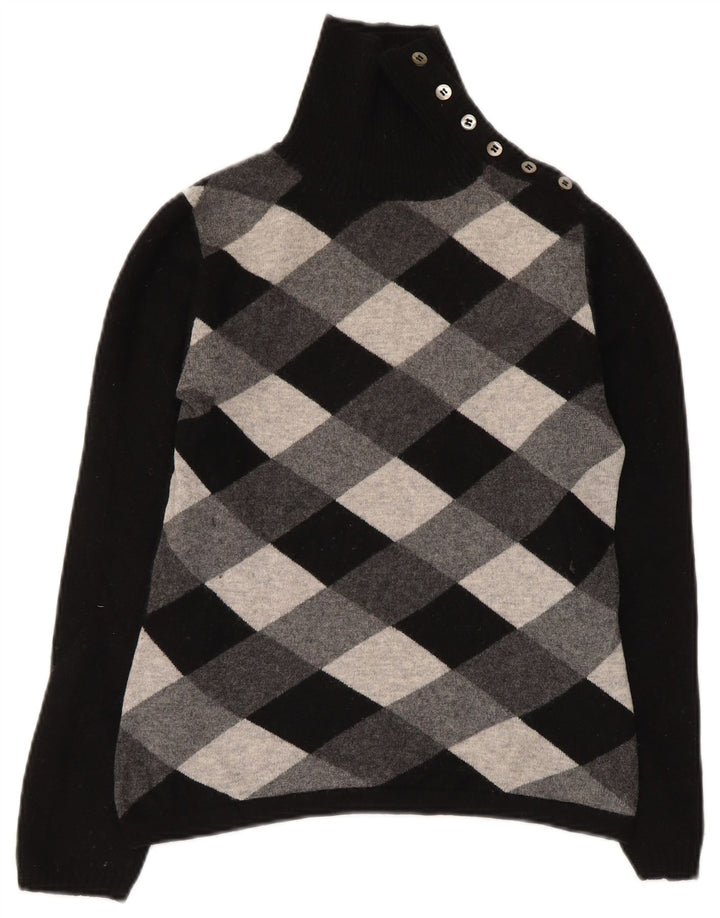 Damski sweter Max Mara Weekend z guzikami pod szyją, UK 12, średni czarny
