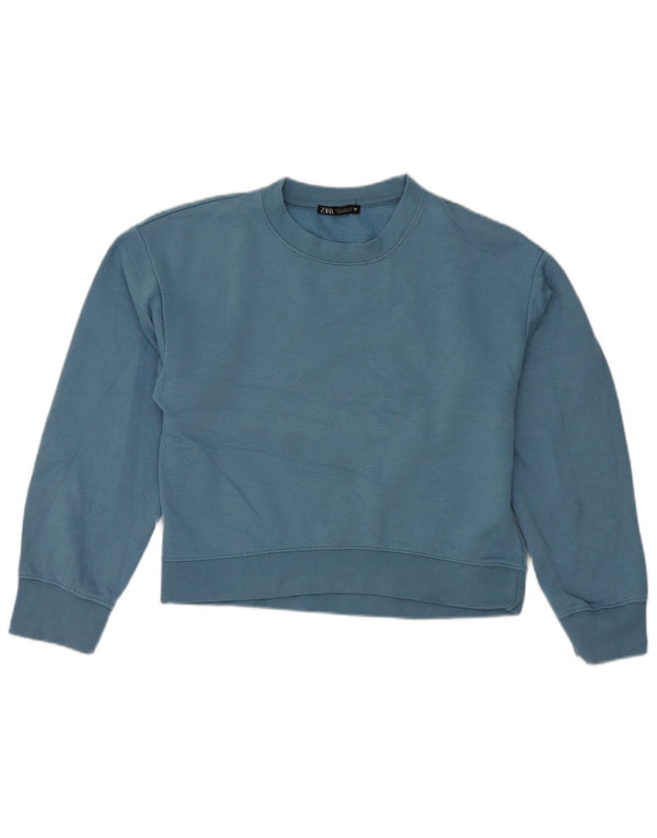 Damska bluza Zara Crop Sweter UK 10 Small Blue Polyester