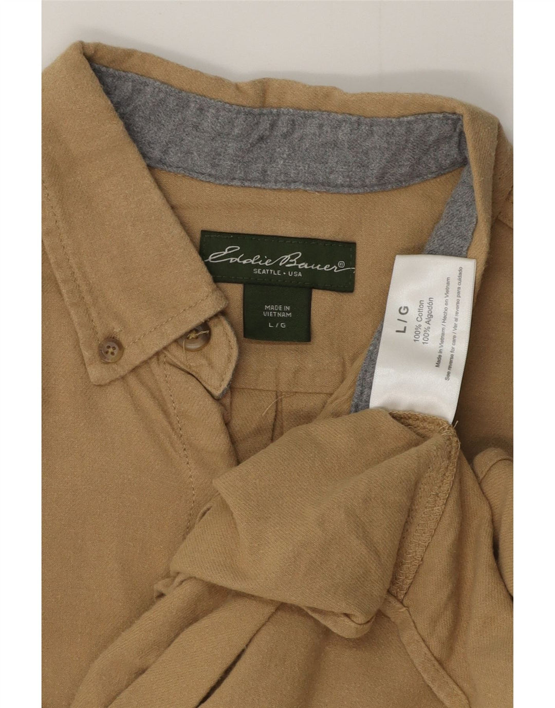 Koszula męska EDDIE BAUER duża, beżowa, bawełniana