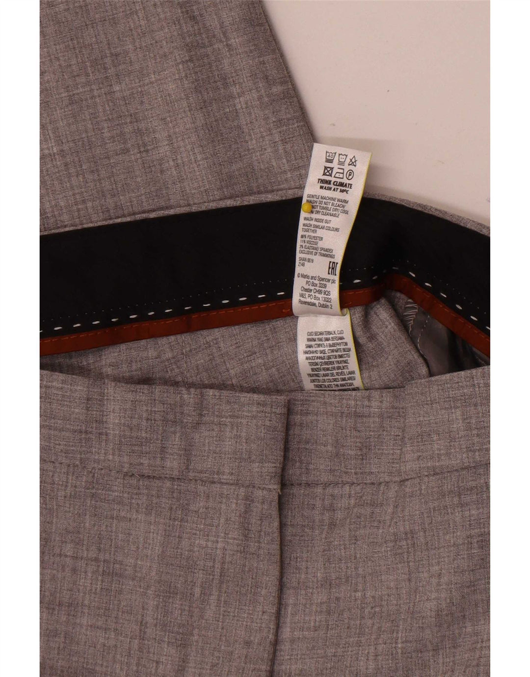 Damskie spodnie garniturowe Marks & Spencer UK 16 Large W34 L30 Szary poliester
